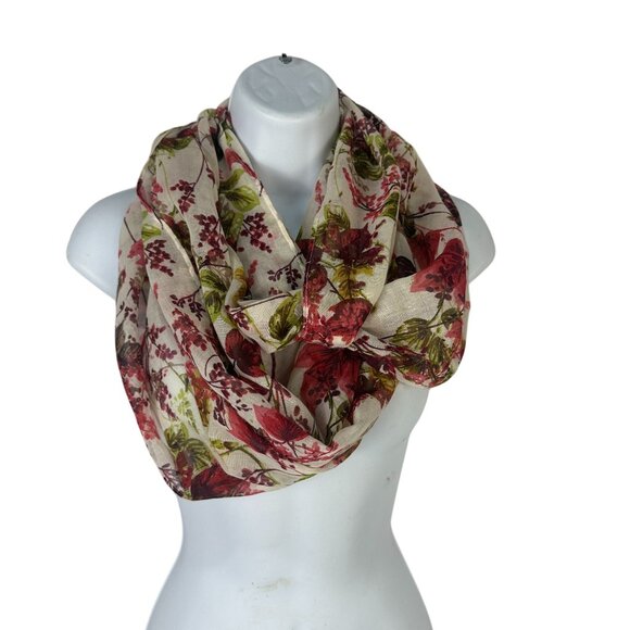 J.Jill Floral Infinity Scarf One Size Lightweight Polyester Multicolor - Picture 2 of 6